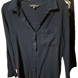 Velvet Heart Navy Button-Up Blouse